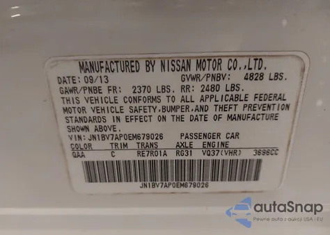 2014 Infiniti Q50 Premium z USA, uszkodzony, nr VIN JN1BV7AP0EM679026